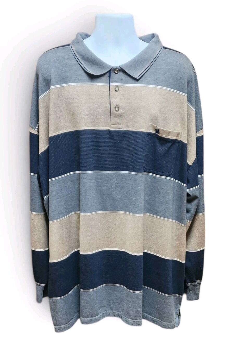 Knights Sportswear Vintage Classics Collared Polo Big & Tall 5X Striped Mens Top